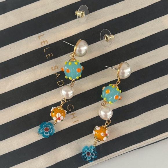 NWOT Lele Sadoughi Fiore Linear Earrings
